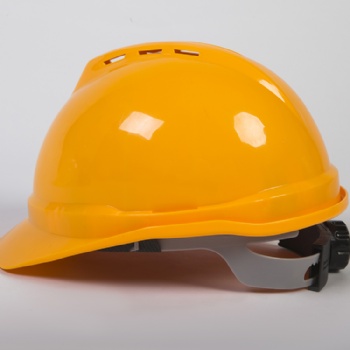  新款织带内衬电工绝缘V字型加厚防砸PE旋钮式安全帽头盔定制印字	
