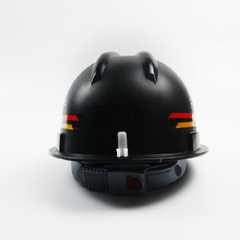  V字型带反光条矿工安全帽	