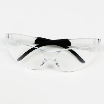  Hot sale transparent customized protective eyes glasses with orange nylon leg	